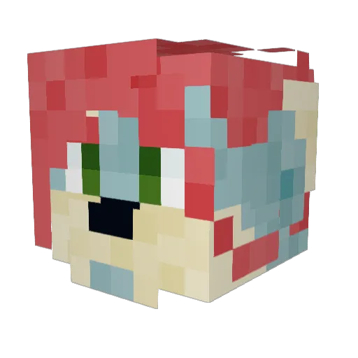WereWING11 Minecraft avatar head, 3D render