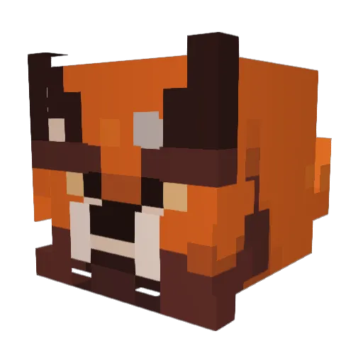 Werefox Minecraft avatar head, 3D render
