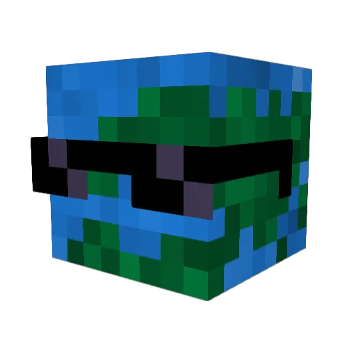 Wereldteam Minecraft avatar head, 3D render