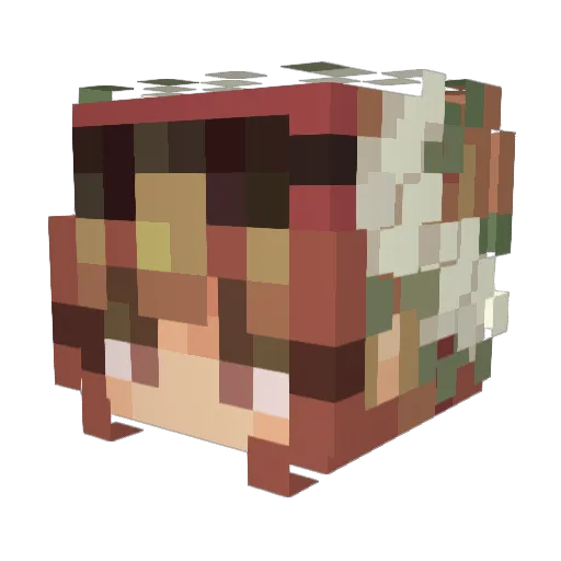 Weremane Minecraft avatar head, 3D render