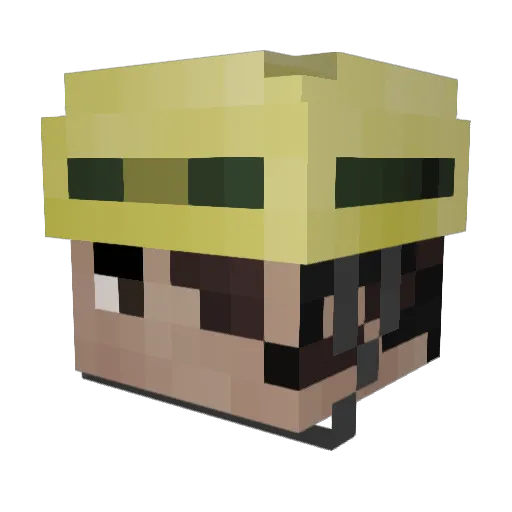 Werjk Minecraft avatar head, 3D render