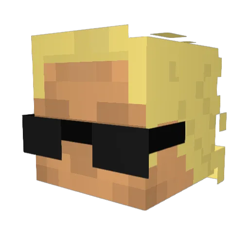 Wermerg Minecraft avatar head, 3D render