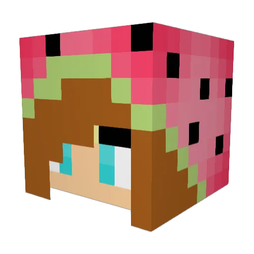 Weronika1808 Minecraft avatar head, 3D render