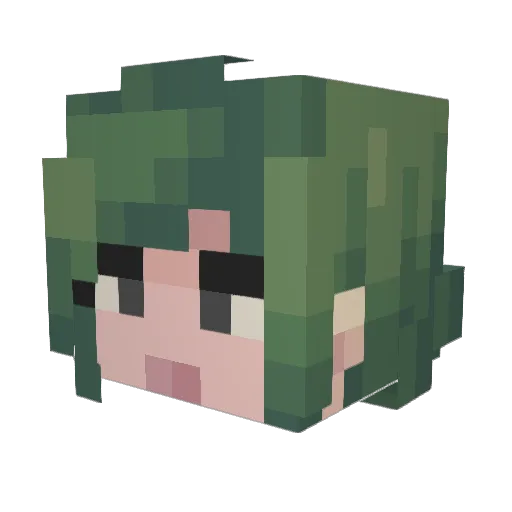 Wersiform Minecraft avatar head, 3D render