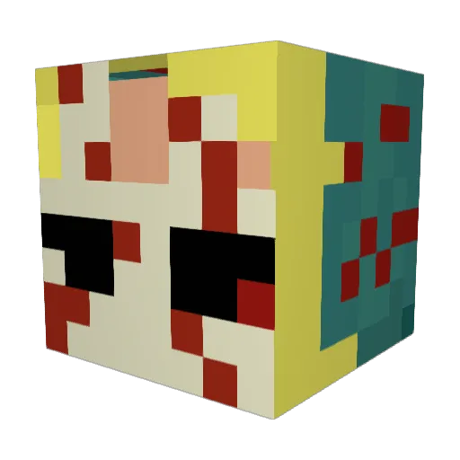 Wertykom Minecraft avatar head, 3D render