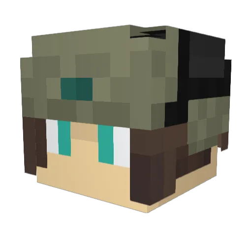 Wertyoziiik Minecraft avatar head, 3D render