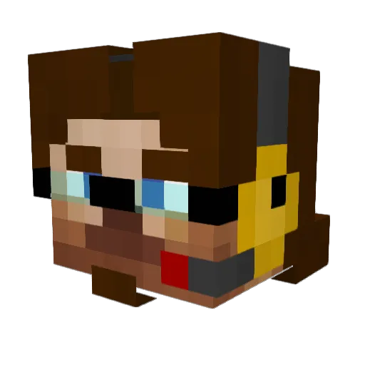 WesGamer7 Minecraft avatar head, 3D render