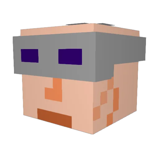 Wescoll Minecraft avatar head, 3D render