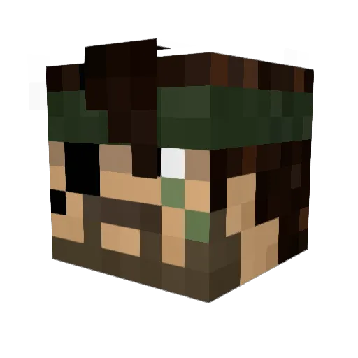 Wesial Minecraft avatar head, 3D render