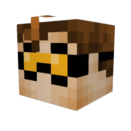Weskers Minecraft avatar head, 3D render