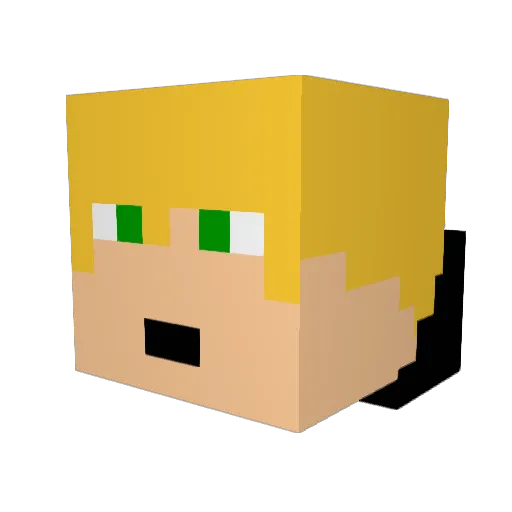 WesleyWare Minecraft avatar head, 3D render