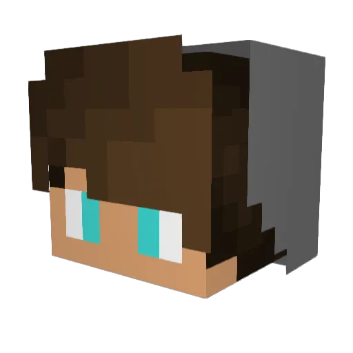 WeslsPretzels Minecraft avatar head, 3D render