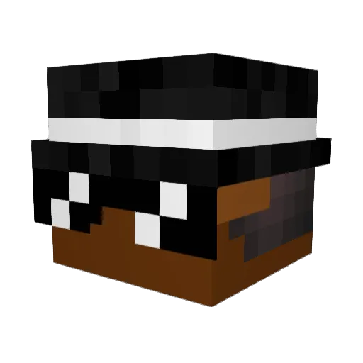 West3rn Minecraft avatar head, 3D render