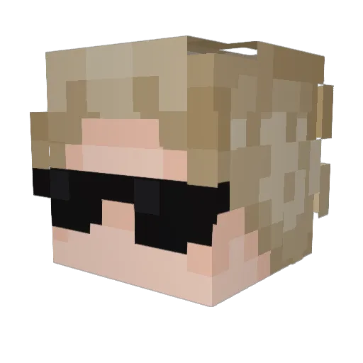 WesternUniverse Minecraft avatar head, 3D render