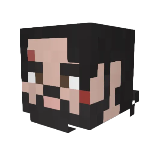 WetGodzilla Minecraft avatar head, 3D render