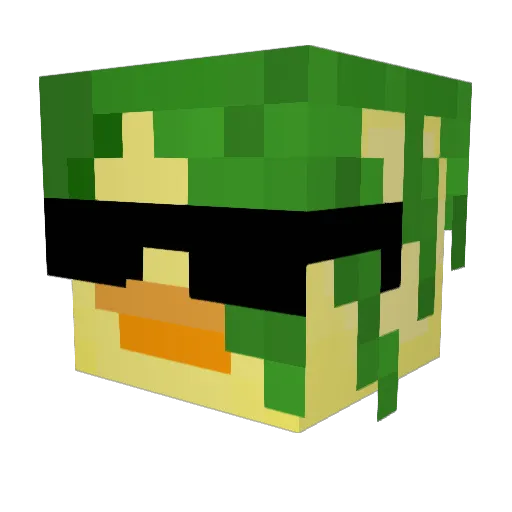 WetMoss Minecraft avatar head, 3D render