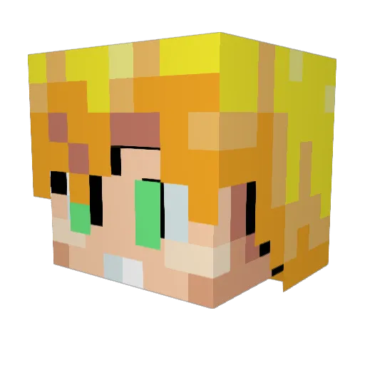 WetStar Minecraft avatar head, 3D render