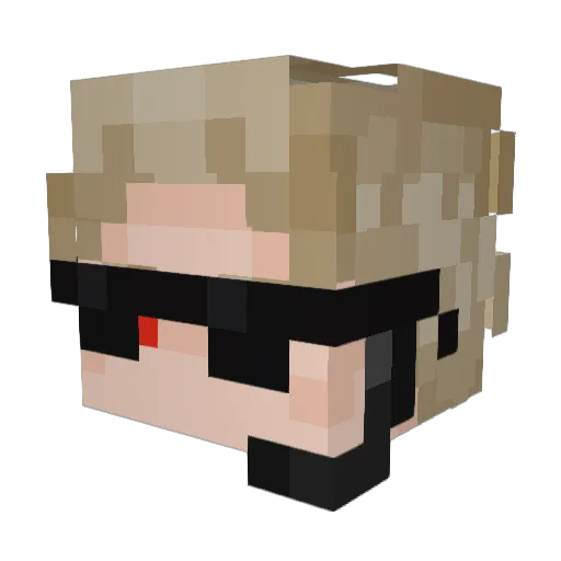 WetUmbrella Minecraft avatar head, 3D render
