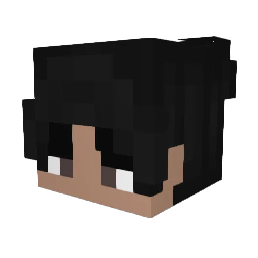 Wewwo Minecraft avatar head, 3D render