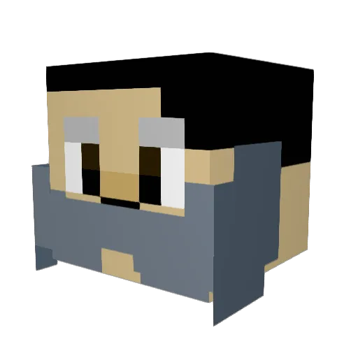 Wexxington Minecraft avatar head, 3D render