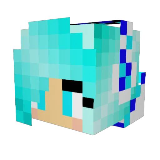 Weziewoo Minecraft avatar head, 3D render