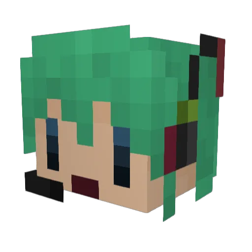 Wezuie Minecraft avatar head, 3D render