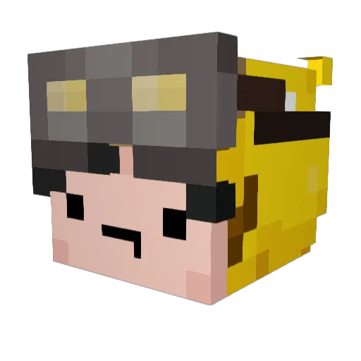 Wezyto Minecraft avatar head, 3D render