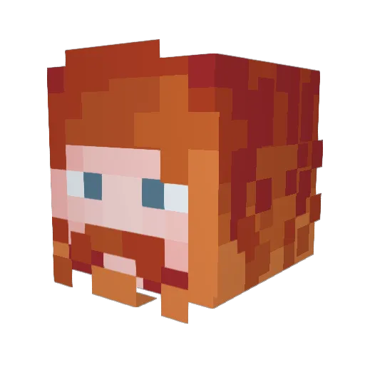 Wguy54 Minecraft avatar head, 3D render