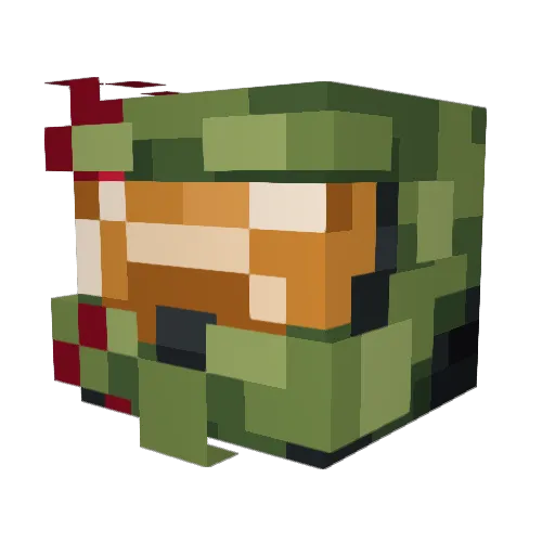 Wh1ler Minecraft avatar head, 3D render