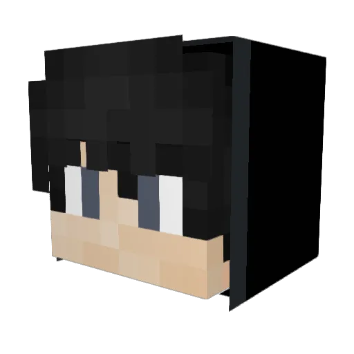 Wh1teWoolf Minecraft avatar head, 3D render
