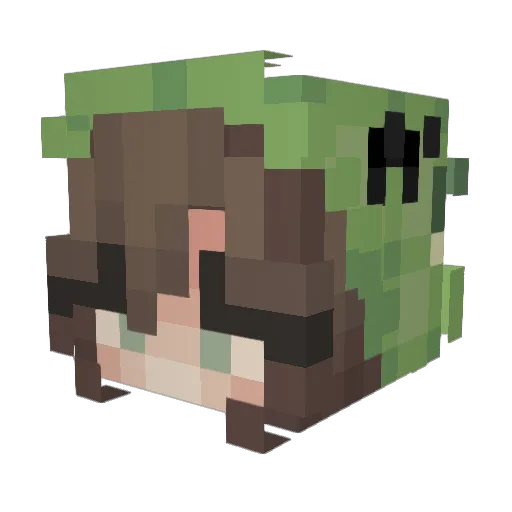 Wh1tewlf Minecraft avatar head, 3D render