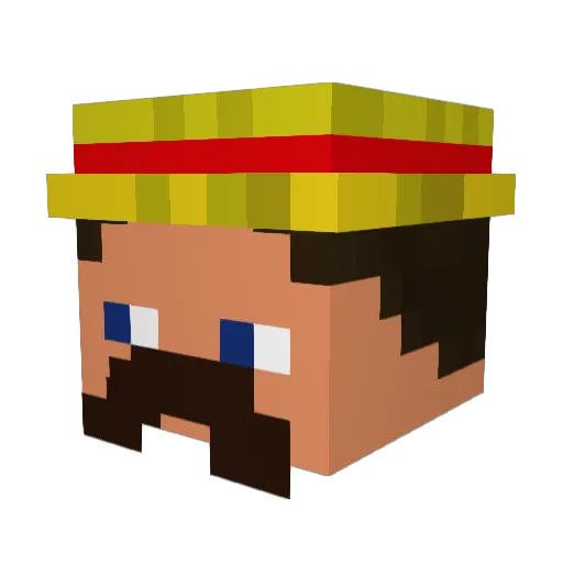 Whabou Minecraft avatar head, 3D render