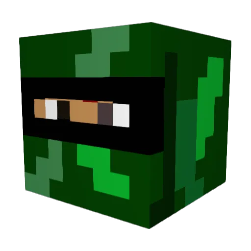 WhackANoodle Minecraft avatar head, 3D render