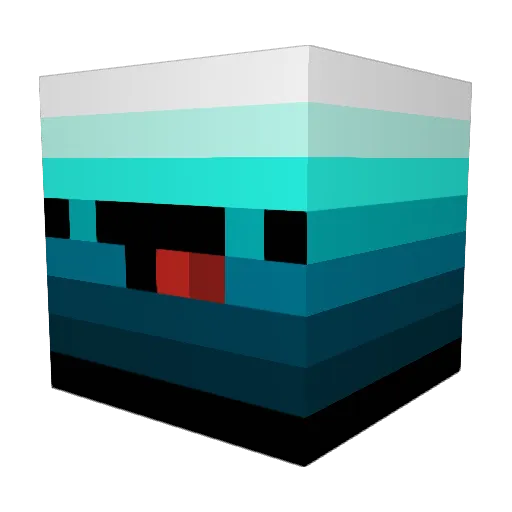 Whackyman Minecraft avatar head, 3D render