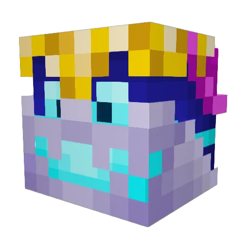 Whalaan Minecraft avatar head, 3D render