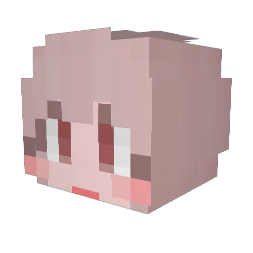 Whalalala Minecraft avatar head, 3D render