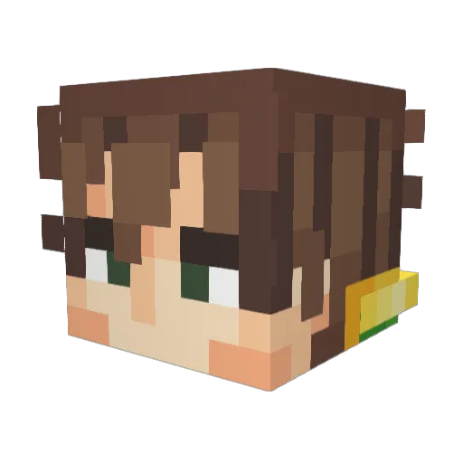 Whaldan Minecraft avatar head, 3D render