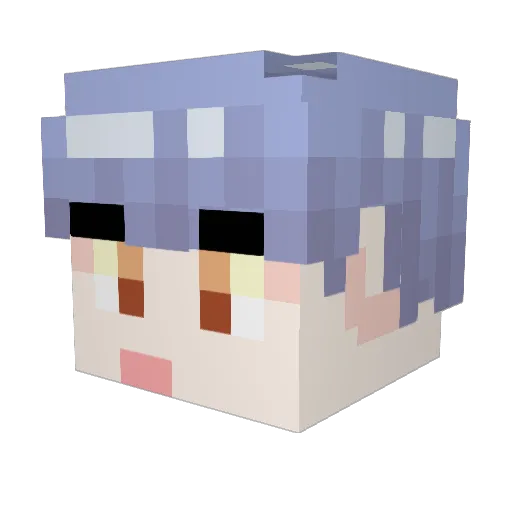 Whale123 Minecraft avatar head, 3D render