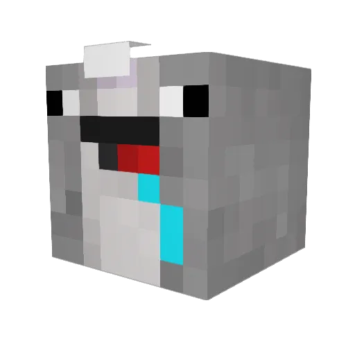 WhaleCommander Minecraft avatar head, 3D render