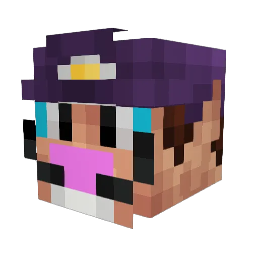 WhamBamRam Minecraft avatar head, 3D render