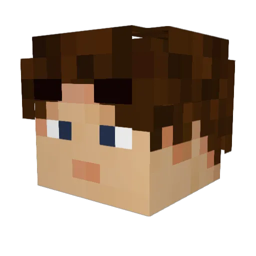 WhatAGreatGame Minecraft avatar head, 3D render