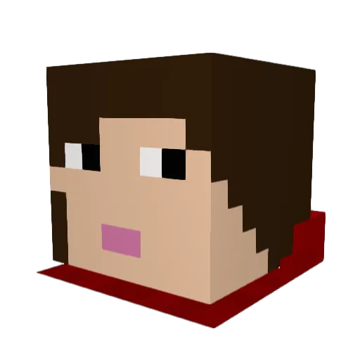 WhatTheFisch Minecraft avatar head, 3D render
