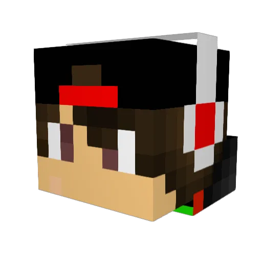 WhatUWant Minecraft avatar head, 3D render