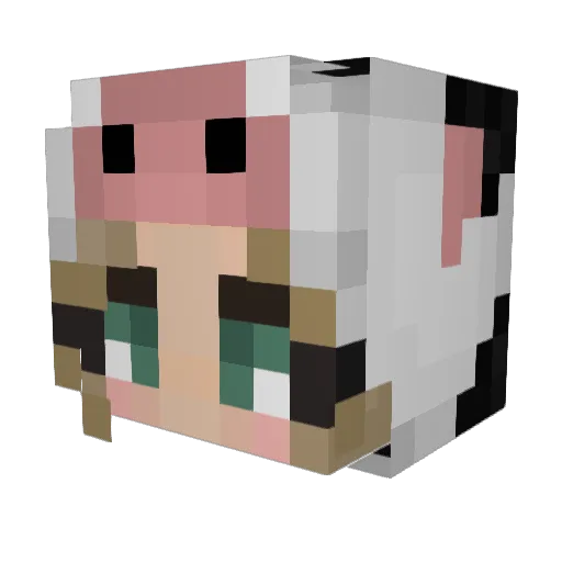 WhateverCow Minecraft avatar head, 3D render