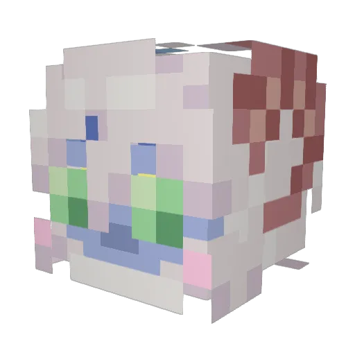 Whawhy Minecraft avatar head, 3D render