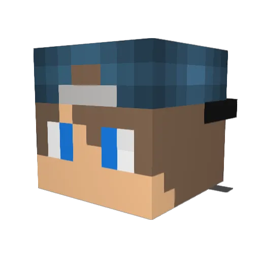 WheatBrain Minecraft avatar head, 3D render
