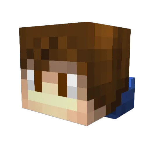WheelByte Minecraft avatar head, 3D render