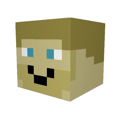 Wheel_Fruit Minecraft avatar head, 3D render