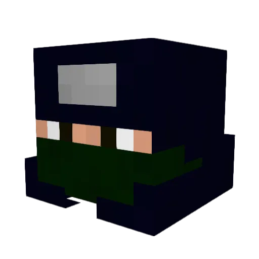 Wheelp Minecraft avatar head, 3D render