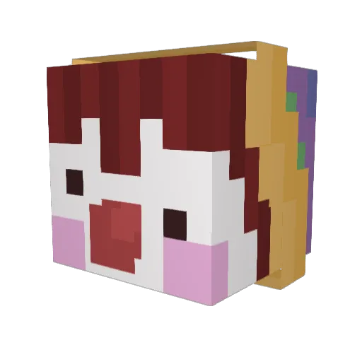 Whekei3je Minecraft avatar head, 3D render